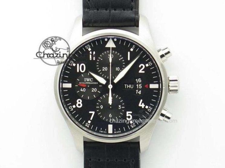 MIROTIME 0520 Pilot Chrono SS AZF 1:1 Best Edition Blue Dial on Brown Leather Strap A TimelessDesign 7060